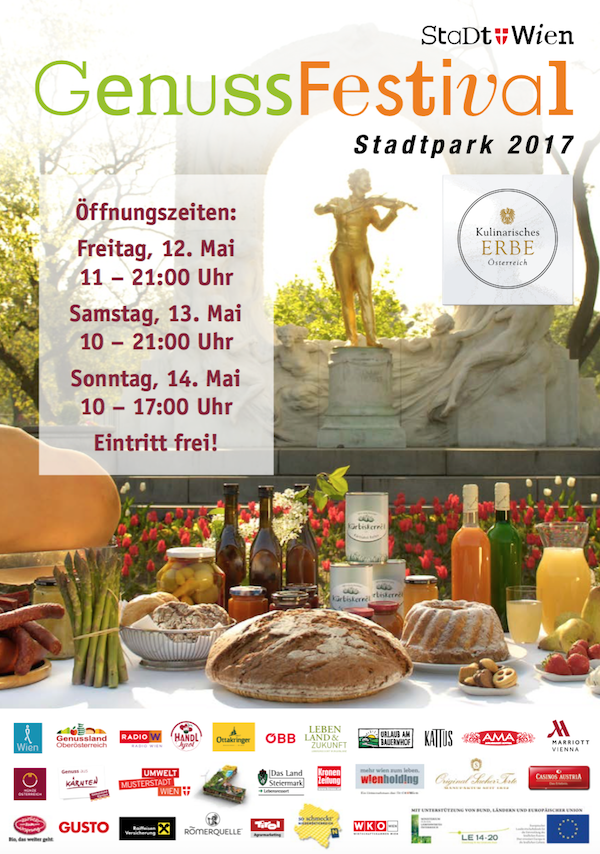 Screenshot des Flyers vom Genussfestival im Stadtpark in Wien 2017